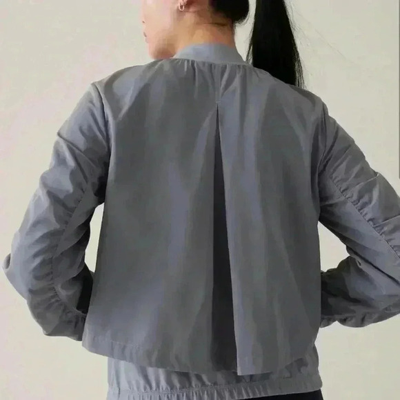 Athleta Wayfarer Blouson Bomber Jacket Size XXS, Blue,Waterproof,Athleisure,EUC - Picture 3 of 16